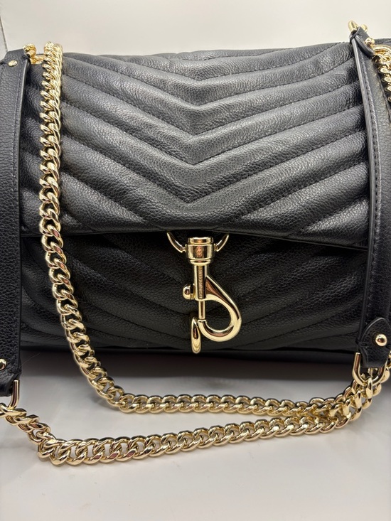 Rebecca Minkoff Handbags - Rebecca Minkoff Black Quilted Shoulder Bag with Gold Hardware Chevron